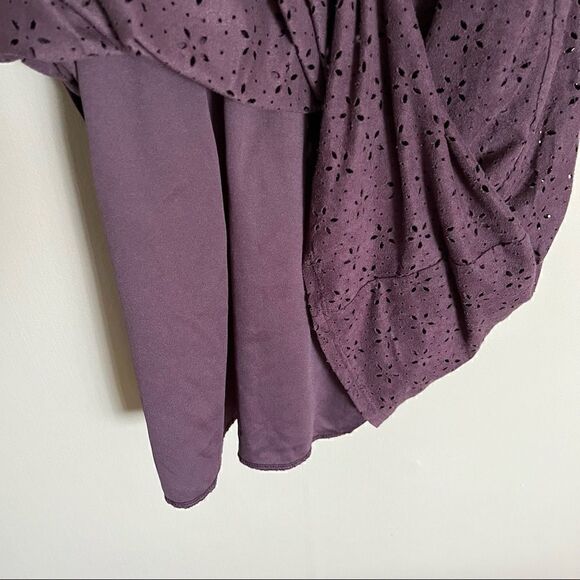 Trixxi Women’s High Neck Faux Suede Floral Mini Shift Dress Purple Size Small - Picture 11 of 13